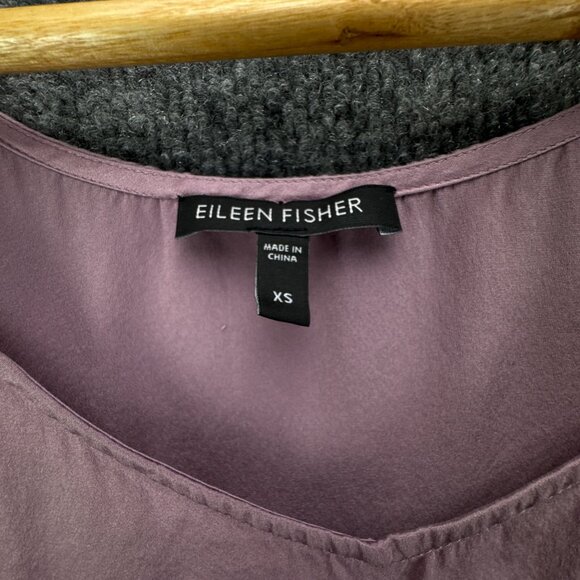 Eileen Fisher Tank Top Women XS Purple Silk Blend Minimalist Soft Quiet Luxury - Picture 3 of 8